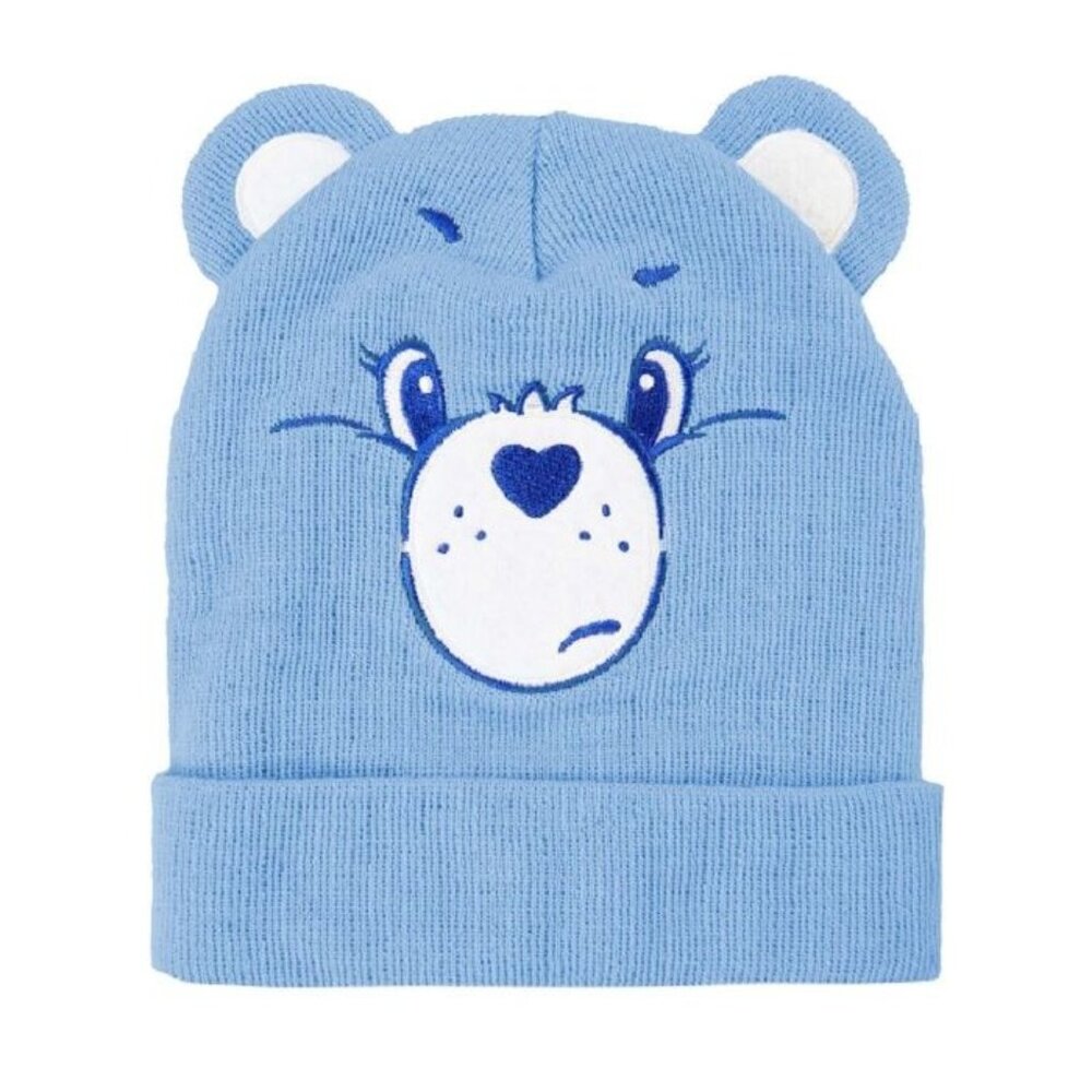 Hat New Grumpy Bear Care Bears Adult Beanie Winter Blue Warm Soft Juniors Girls